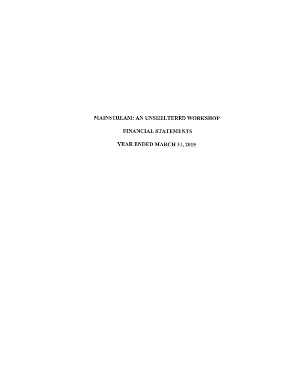 Unsheltered Workshop Report 2015, Mainstream Services