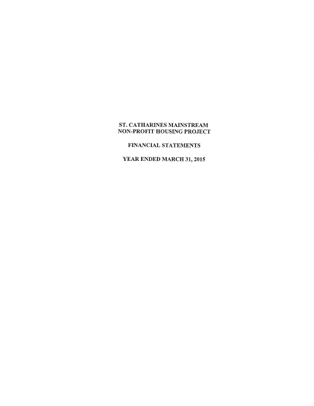 Non-Profit Housing Report 2015, Mainstream Services